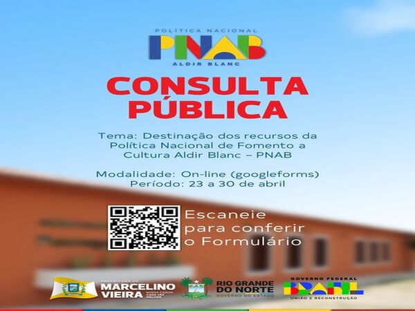 CONSULTA PÚBLICA - DESTINAÇÃO DOS RECURSOS DA POLÍTICA NACIONAL DE FOMENTO A CULTURA ALDIR BLANC (PNAB).